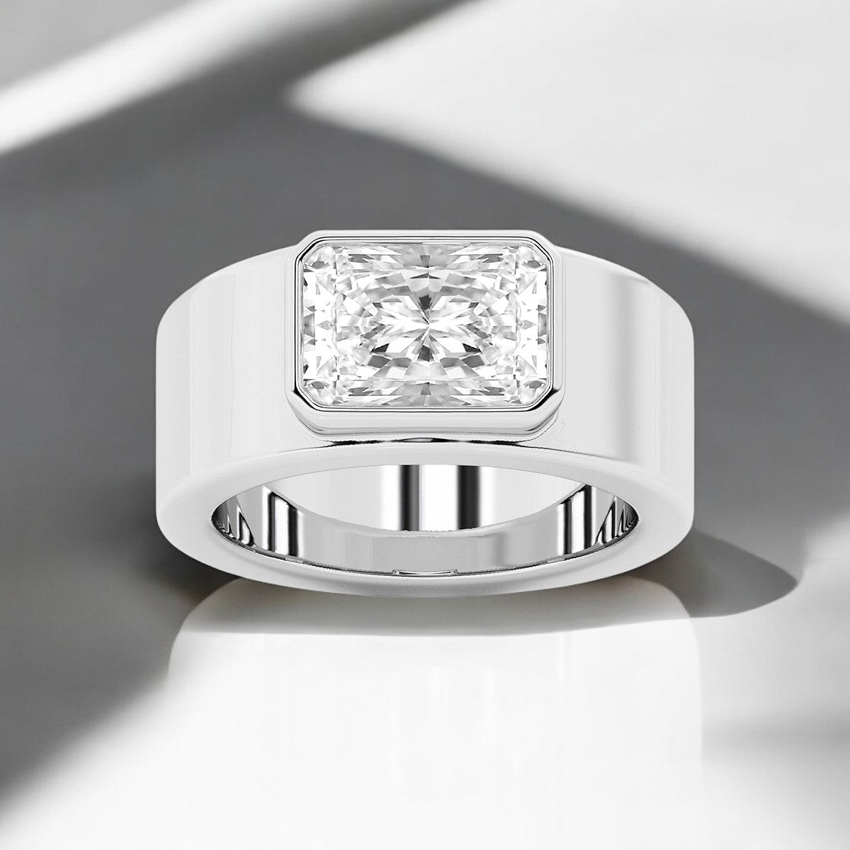 Radiant Lab Grown Diamond East West Bezel Set Cigar Fashion Band