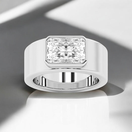 Radiant Lab Grown Diamond East West Bezel Set Cigar Fashion Band