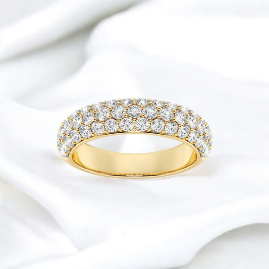 Round Lab Grown Diamond Domed Fashion Band