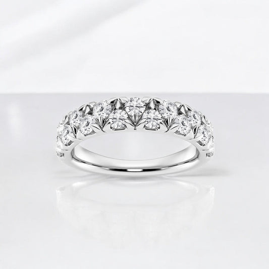 Round Lab Grown Diamond Alternating Fashion Band