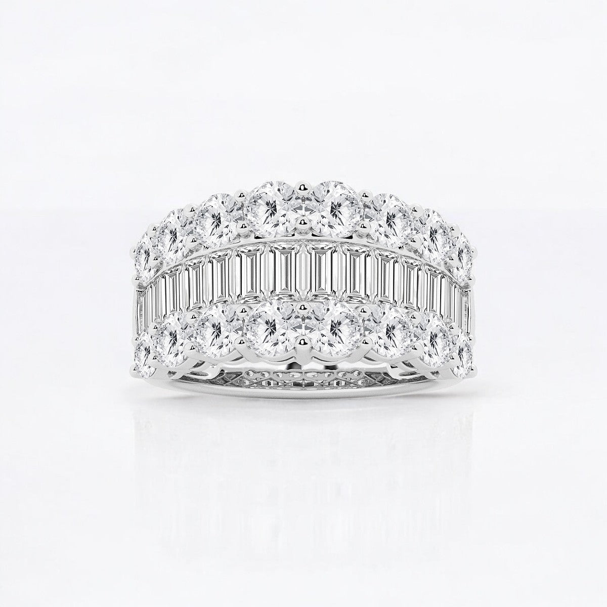 Baguette and Round Lab Grown Diamond Fashion Band