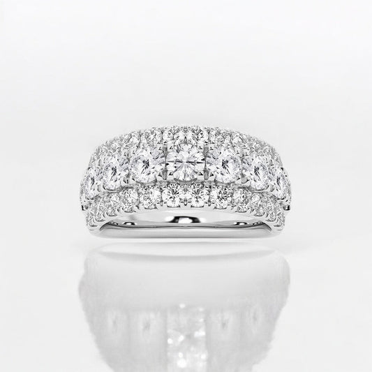 Round Lab Grown Diamond Triple Row Fashion Band
