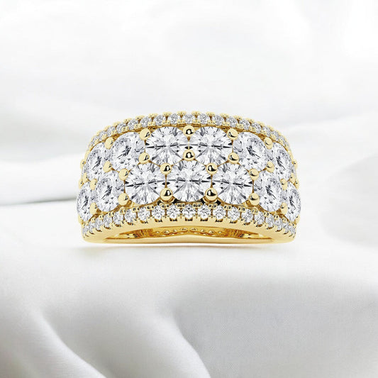 Round Lab Grown Diamond Multi Row Fashion Band