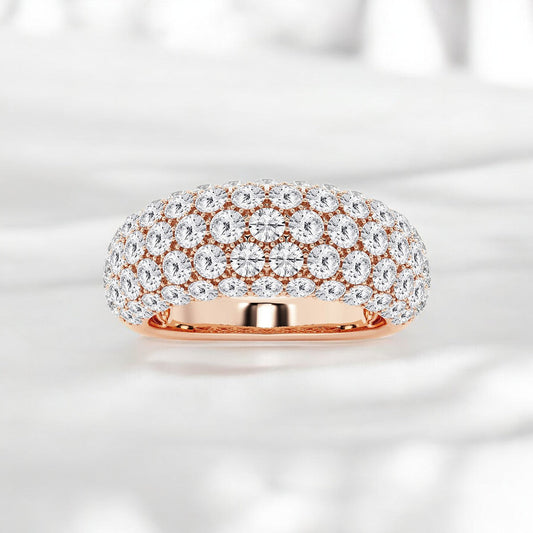 Round Lab Grown Diamond Domed Fashion Band