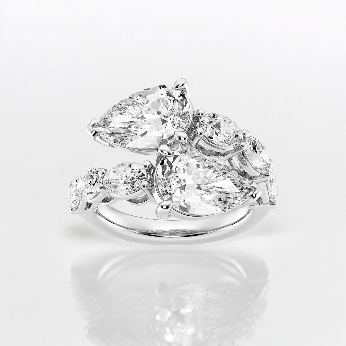 Pear and Oval Lab Grown Diamond Bypass Fashion Ring