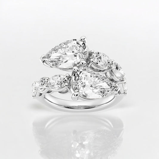 Pear and Oval Lab Grown Diamond Bypass Fashion Ring