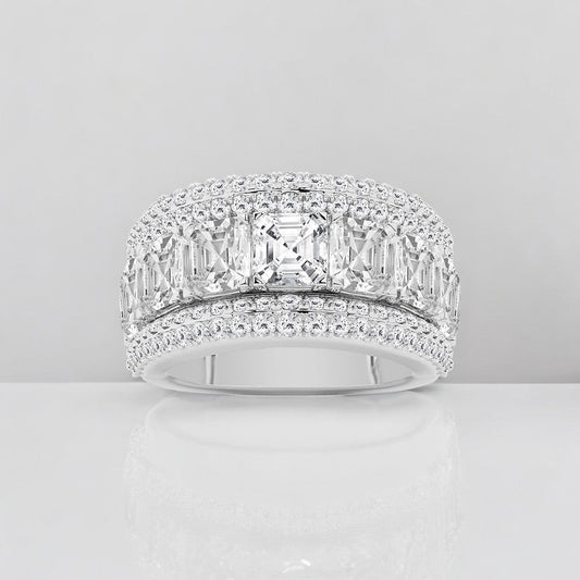 Asscher Lab Grown Diamond Multi-Row Fashion Band