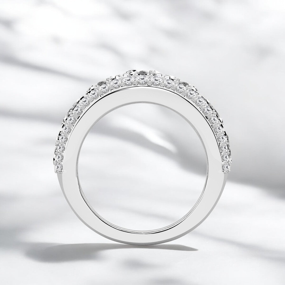 Asscher Lab Grown Diamond Multi-Row Fashion Band