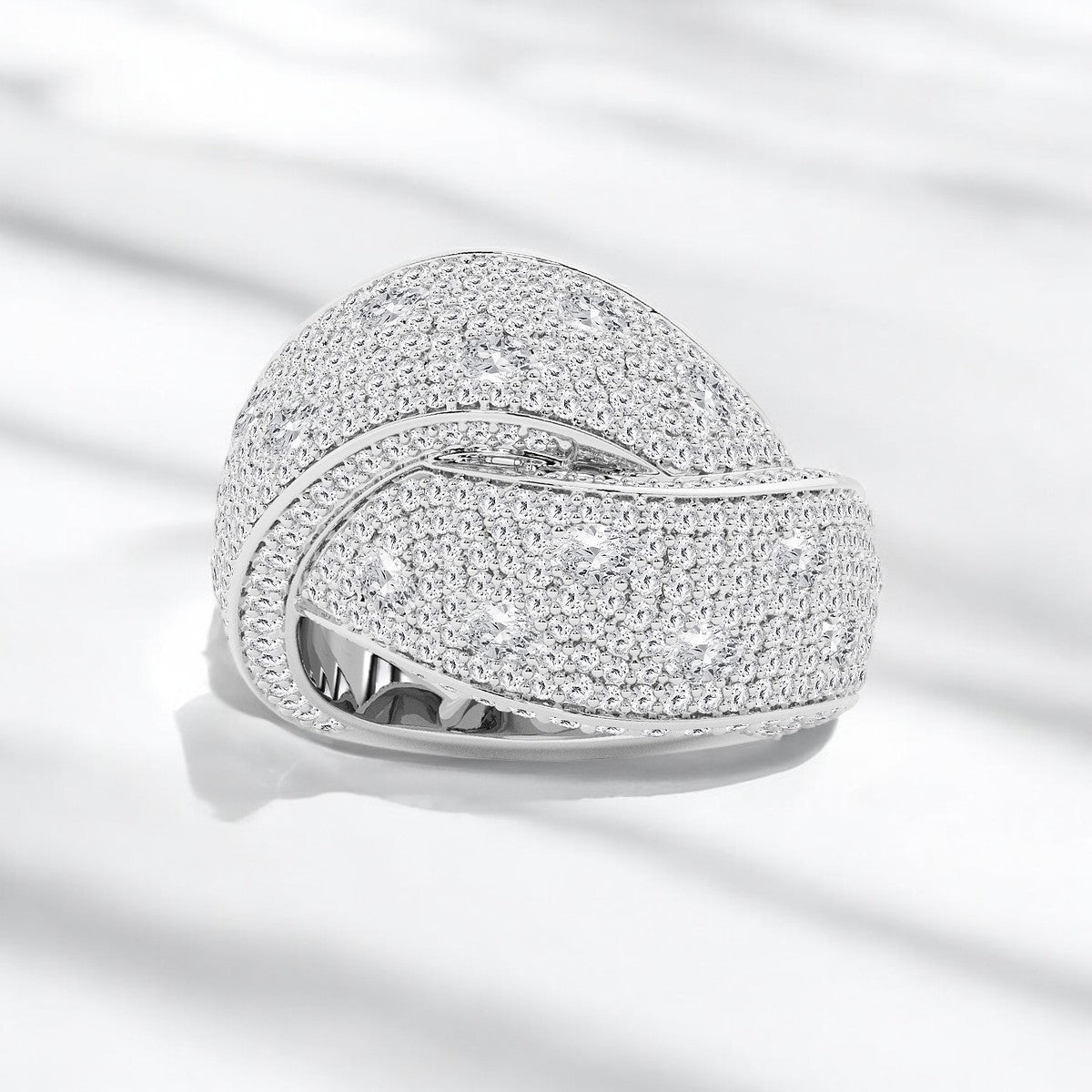 Oval Lab Grown Diamond Pave Twist Fashion Band