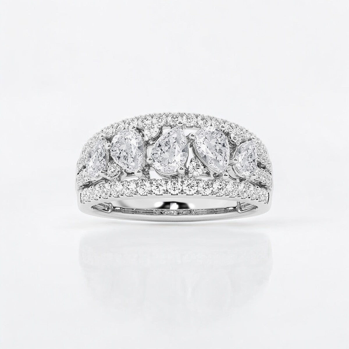 Pear and Round Lab Grown Diamond Alternating Fashion Band