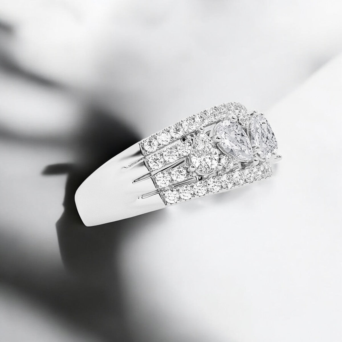 Pear and Round Lab Grown Diamond Alternating Fashion Band