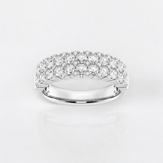 Round Lab Grown Diamond Double Row Fashion Band