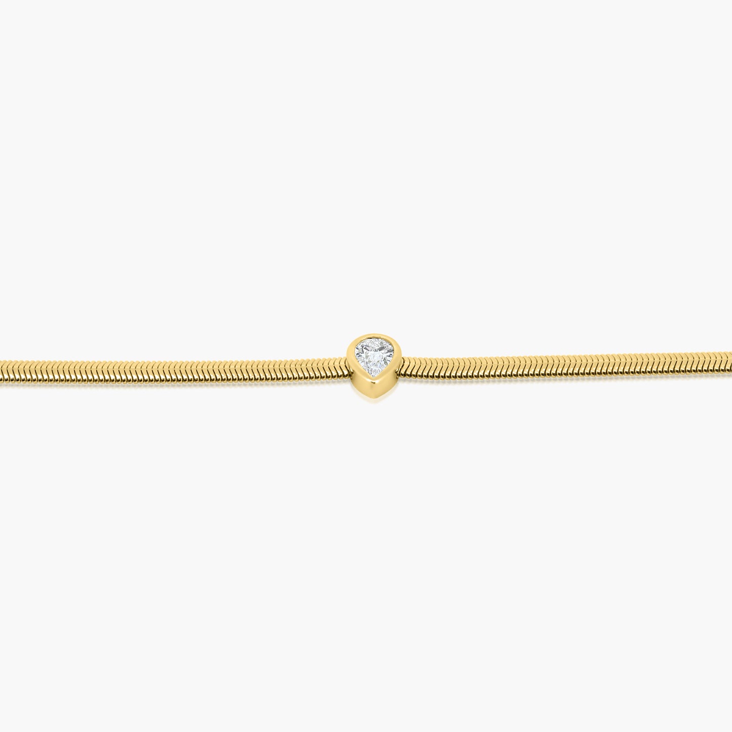 14K Yellow Gold Pear Bezel Snake Bracelet - BPS50SE