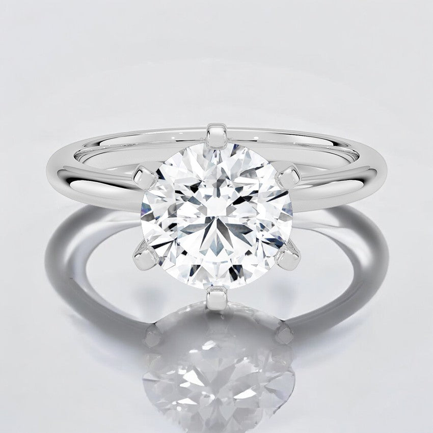 Comfort Fit 2mm Six-Prong Solitaire Lab Grown Diamond Engagement Ring - Refined Beauty with a Personal Touch