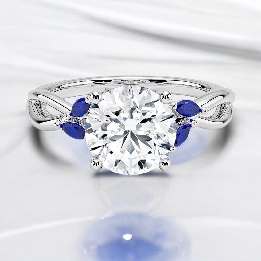 Engagement Ring with Sapphire Accents - A Marriage of Beauty and Craftsmanship