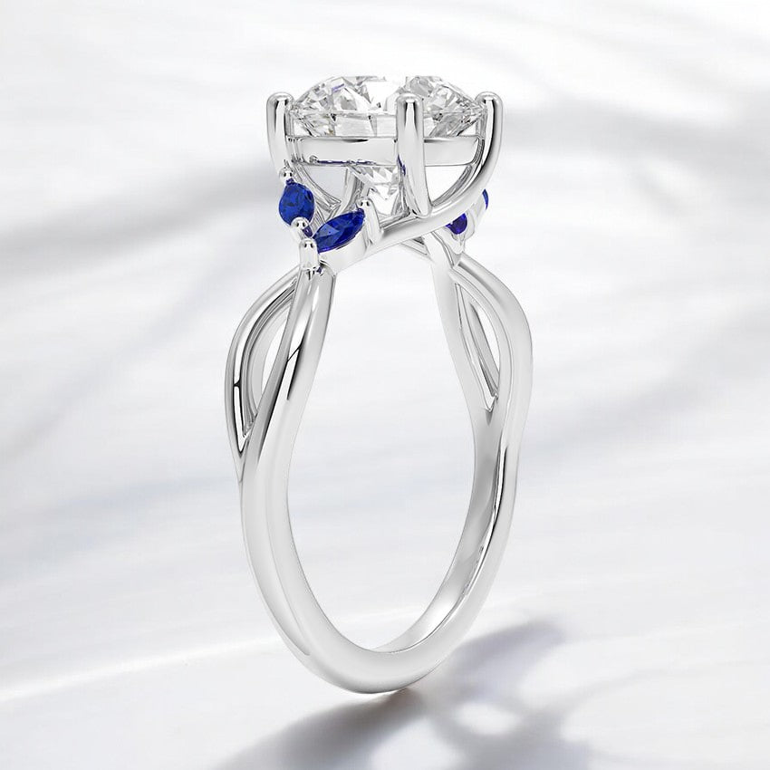 Engagement Ring with Sapphire Accents - A Marriage of Beauty and Craftsmanship