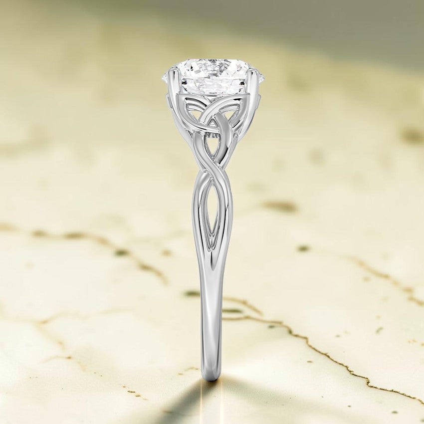 Celtic Love Knot Ring in 14K White Gold