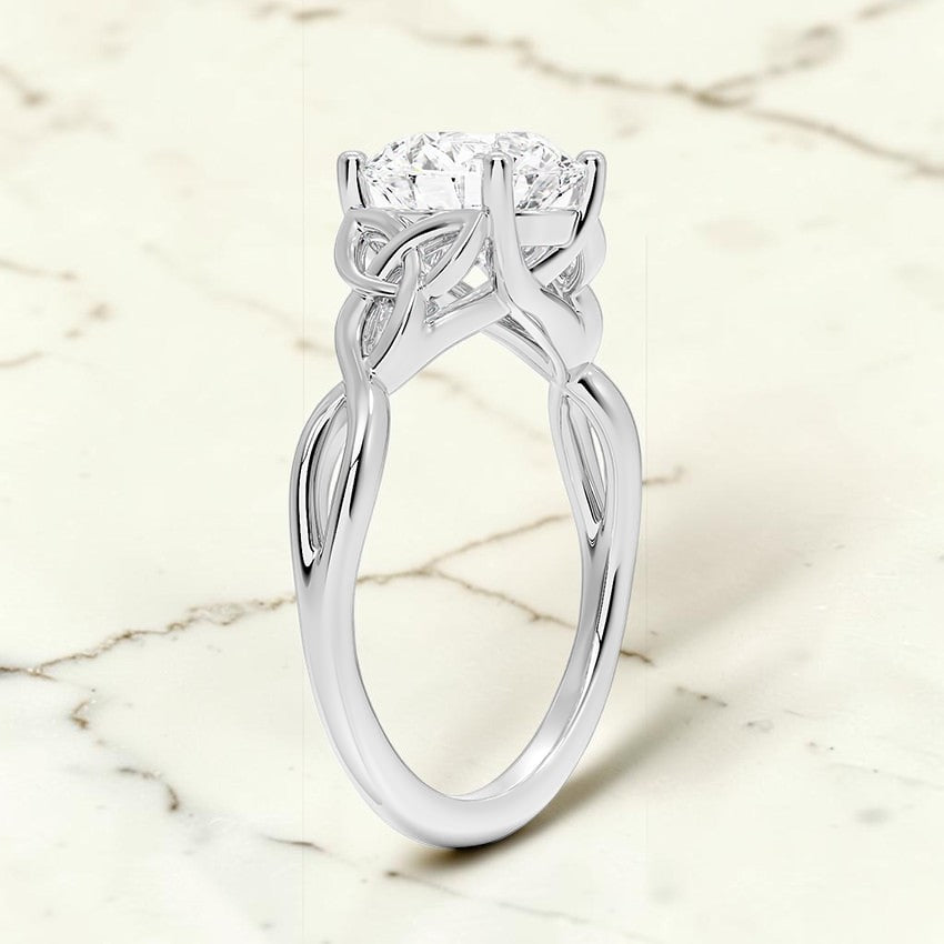 Celtic Love Knot Ring in 14K White Gold