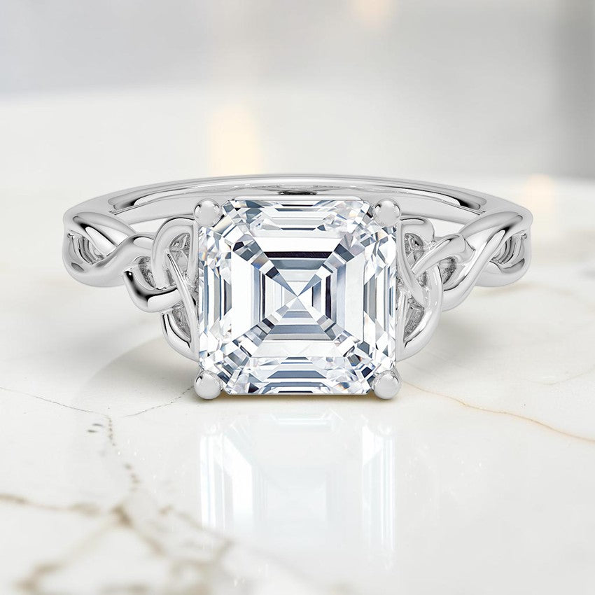 Celtic Love Knot Ring in 14K White Gold