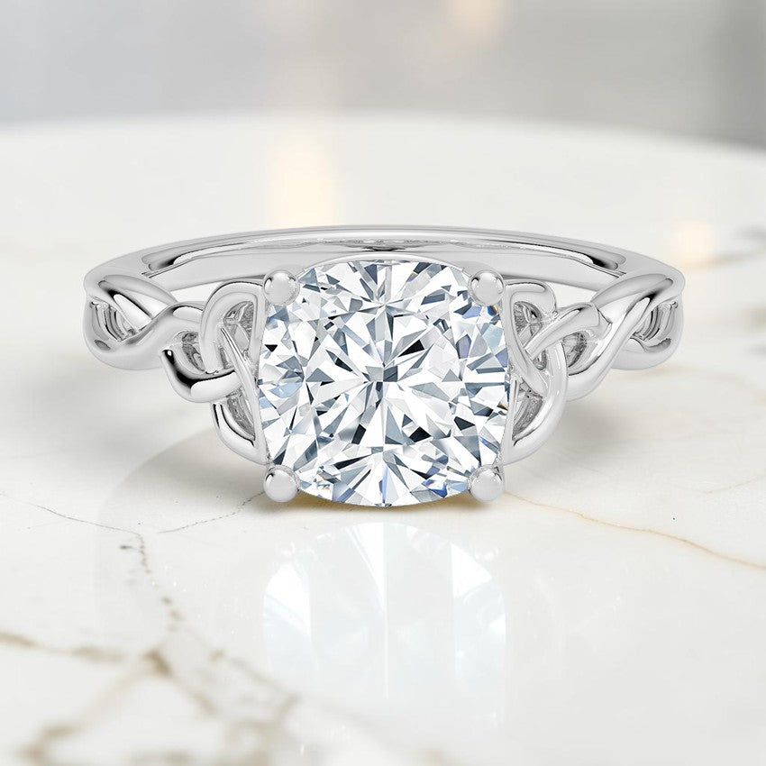 Celtic Love Knot Ring in 14K White Gold