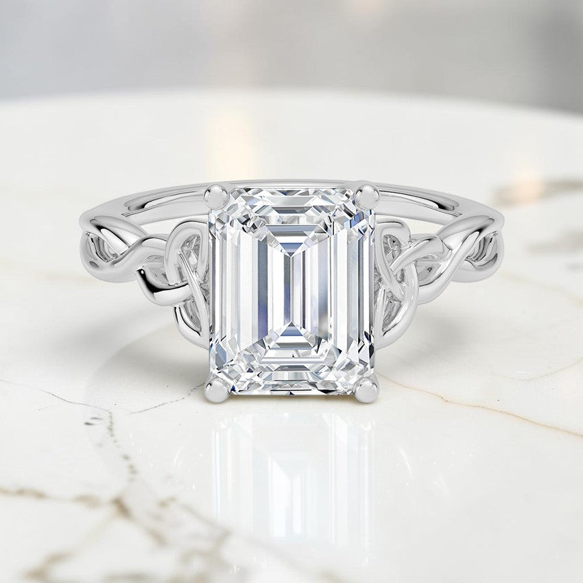 Celtic Love Knot Ring in 14K White Gold