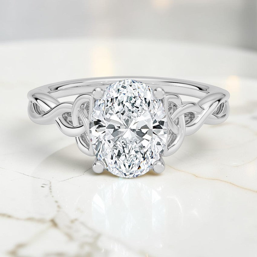 Celtic Love Knot Ring in 14K White Gold