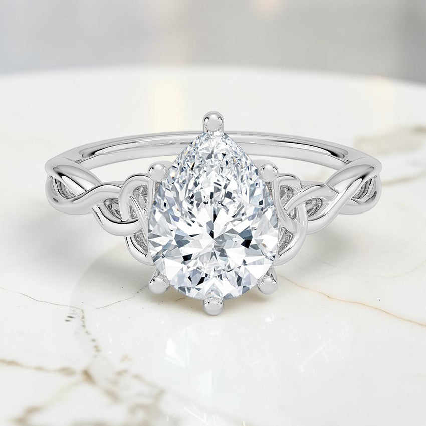 Celtic Love Knot Ring in 14K White Gold