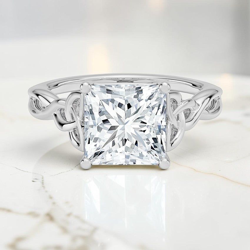 Celtic Love Knot Ring in 14K White Gold