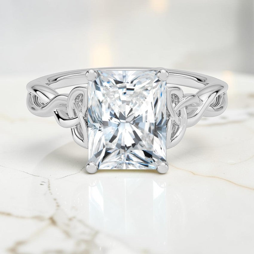 Celtic Love Knot Ring in 14K White Gold