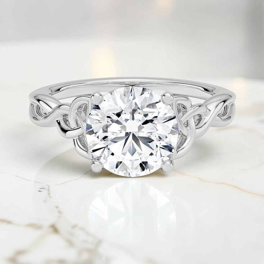 Celtic Love Knot Ring in 14K White Gold