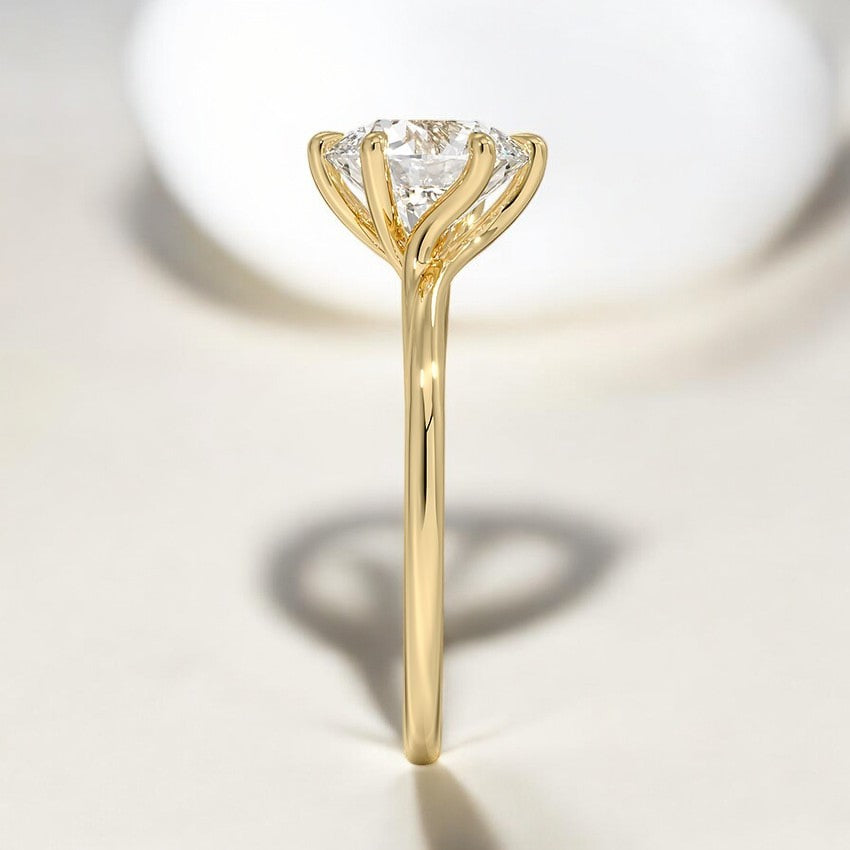 Twist Solitaire Engagement Ring - Elegantly Modern, Eternally Beautiful