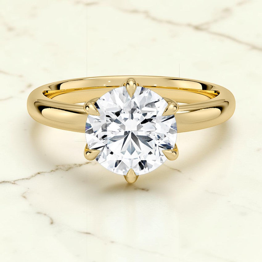 Isolde 2.5mm Solitaire Ring in 14K Yellow Gold