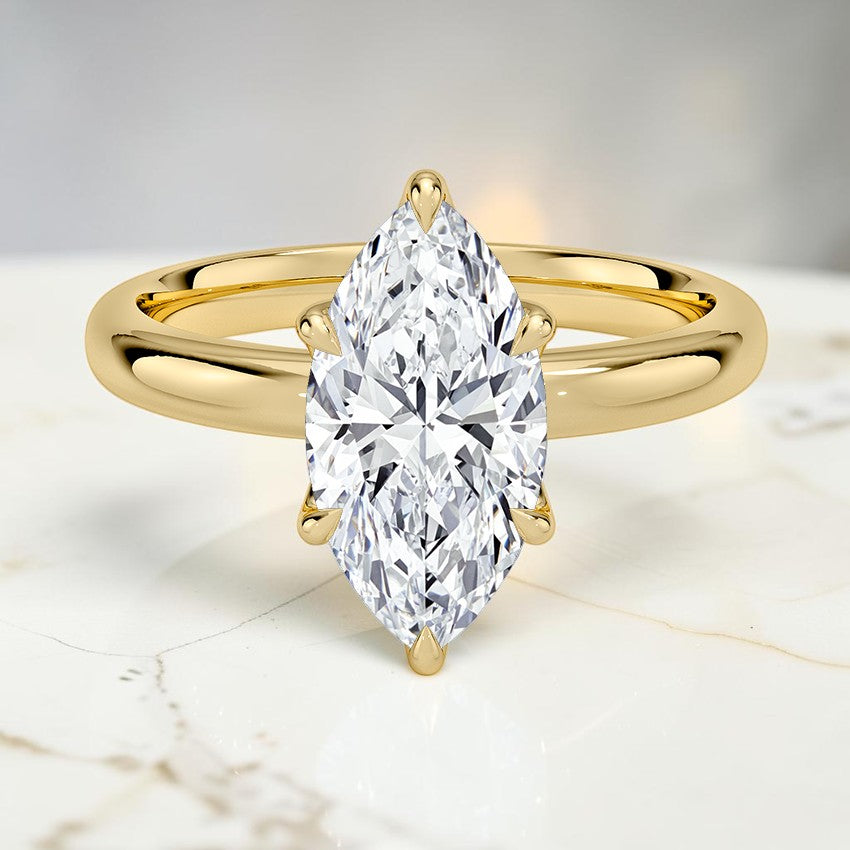 Isolde 2.5mm Solitaire Ring in 14K Yellow Gold