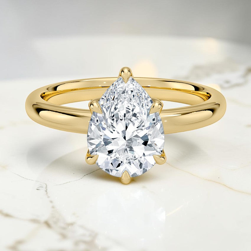Isolde 2.5mm Solitaire Ring in 14K Yellow Gold