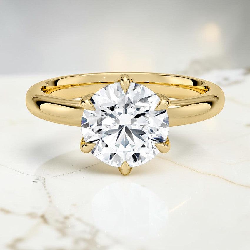 Isolde 2.5mm Solitaire Ring in 14K Yellow Gold