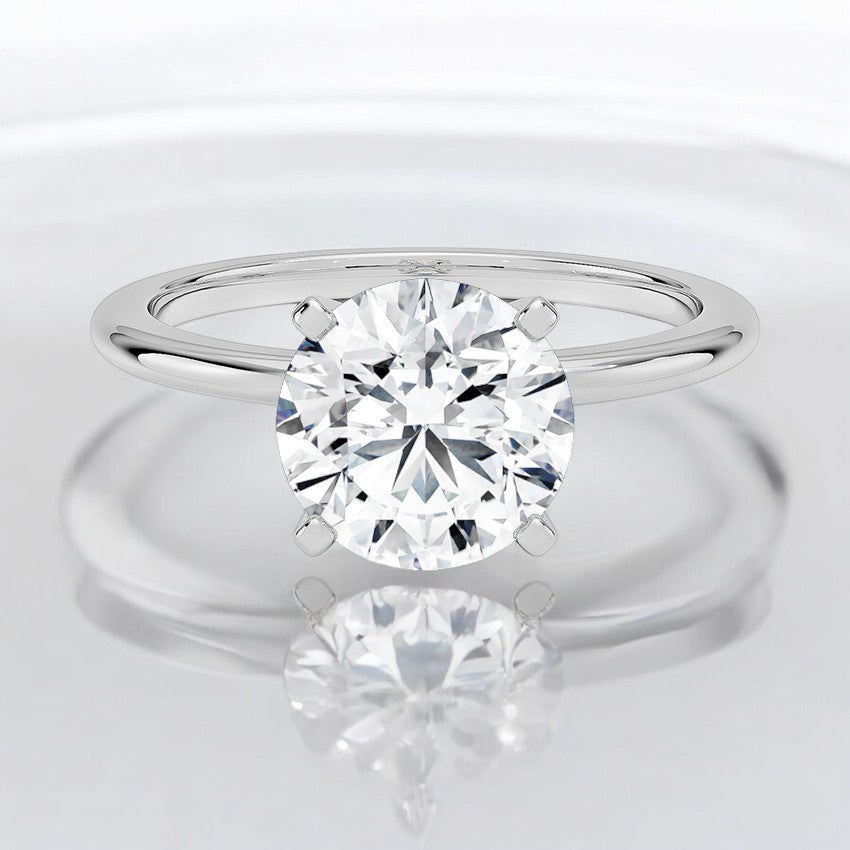 Four-Prong Comfort Fit 1.5mm Lab Grown Diamond Engagement Ring - Radiant and Refined for Every Occasion