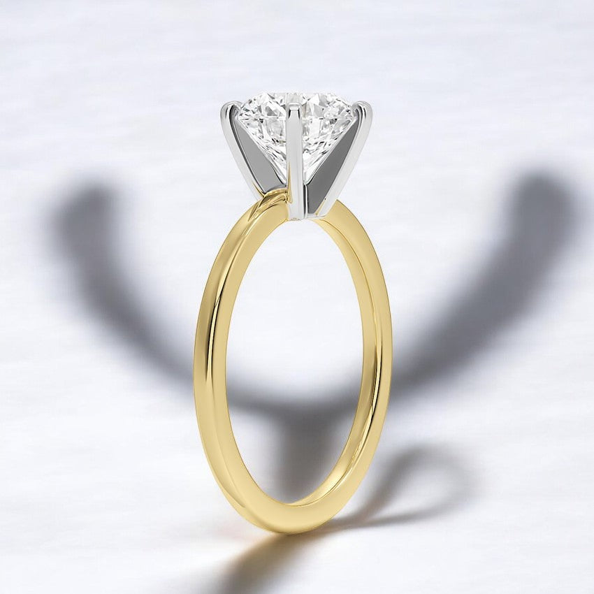 Six-Prong Petite Comfort Fit 1.5mm Solitaire Lab Grown Diamond Engagement Ring - Inspired by Nature, Designed for Love