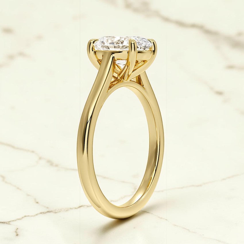 2mm Valerie Solitaire Ring in 14K Yellow Gold