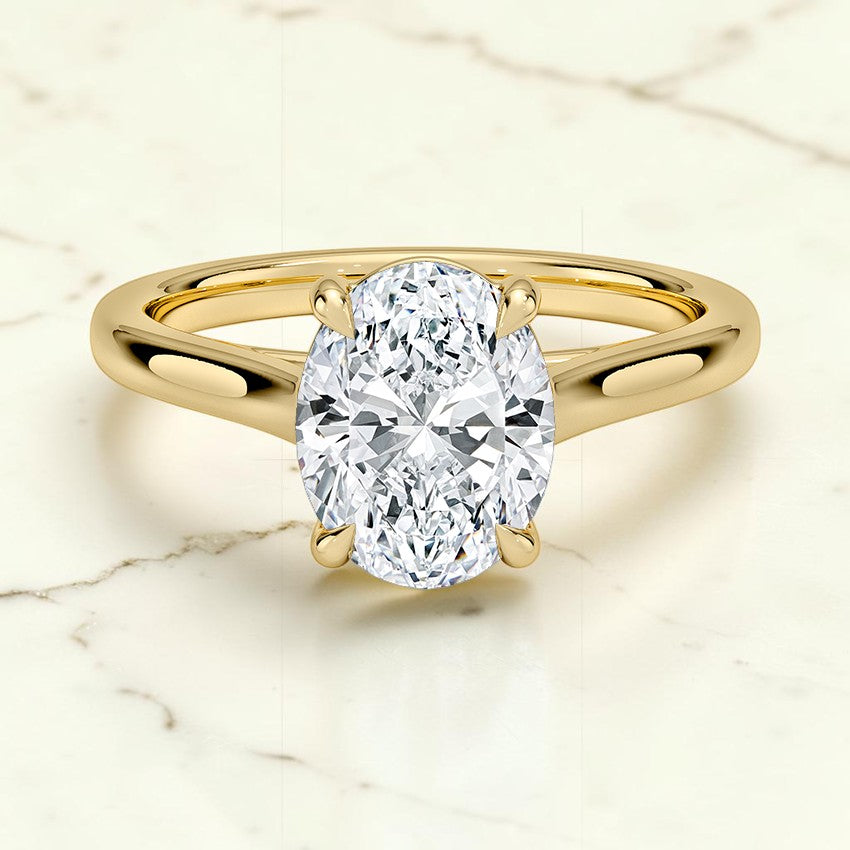 2mm Valerie Solitaire Ring in 14K Yellow Gold