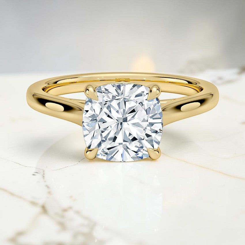 2mm Valerie Solitaire Ring in 14K Yellow Gold