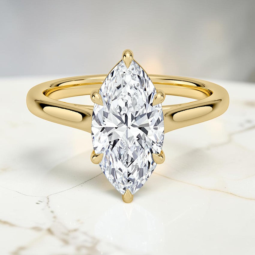 2mm Valerie Solitaire Ring in 14K Yellow Gold