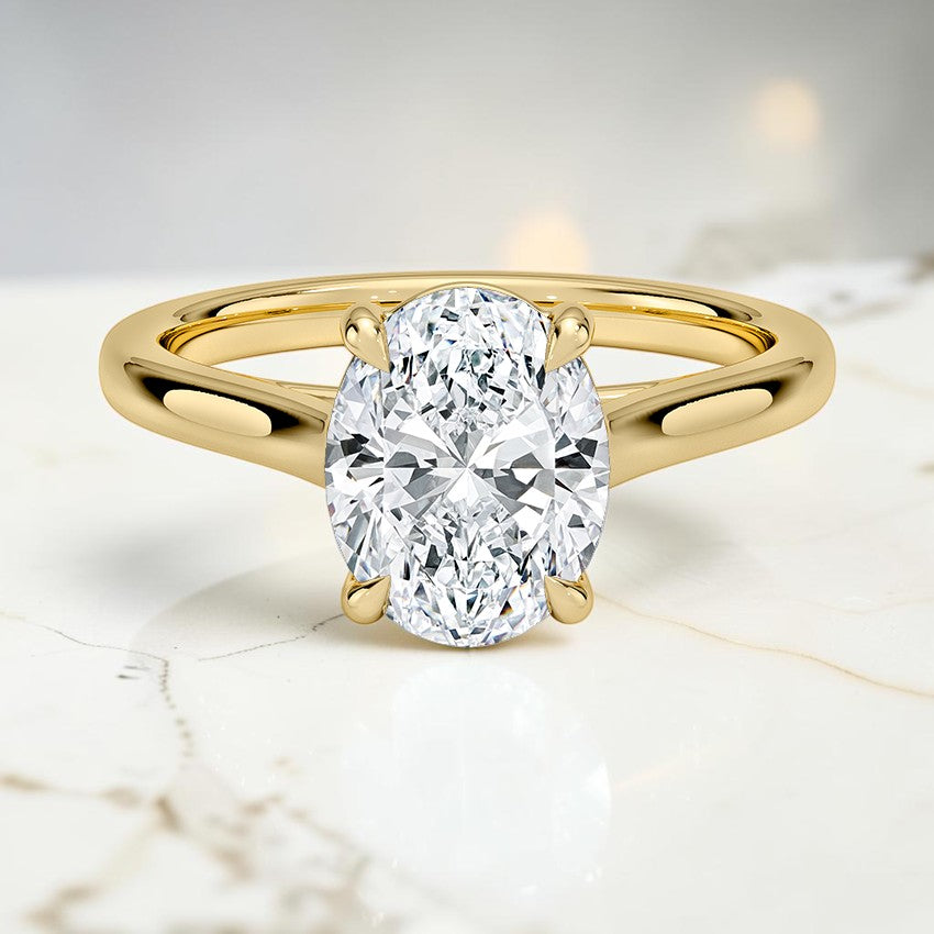 2mm Valerie Solitaire Ring in 14K Yellow Gold