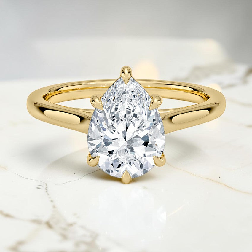 2mm Valerie Solitaire Ring in 14K Yellow Gold