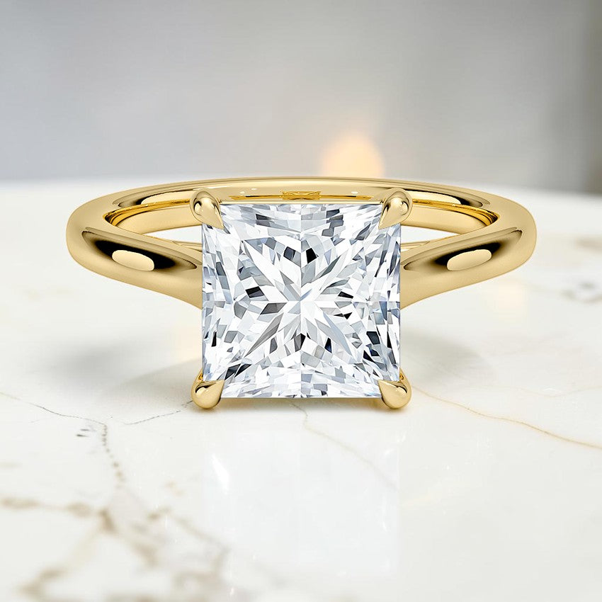 2mm Valerie Solitaire Ring in 14K Yellow Gold