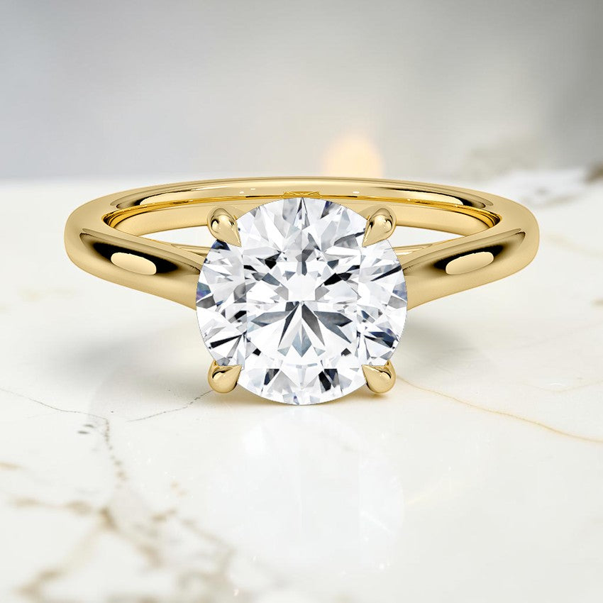 2mm Valerie Solitaire Ring in 14K Yellow Gold