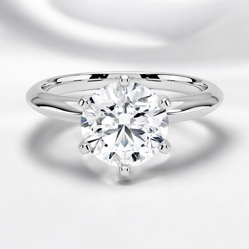 Classic Six-Prong Solitaire Lab Grown Diamond Engagement Ring - A Marriage of Simplicity and Beauty