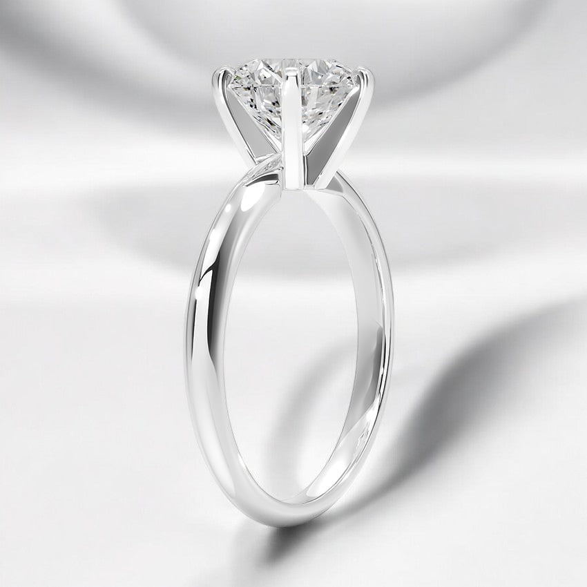 Classic Six-Prong Solitaire Lab Grown Diamond Engagement Ring - A Marriage of Simplicity and Beauty