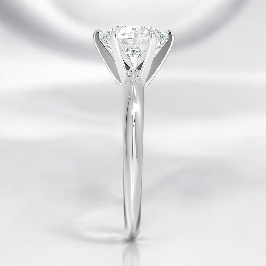 Classic Six-Prong Solitaire Lab Grown Diamond Engagement Ring - A Marriage of Simplicity and Beauty