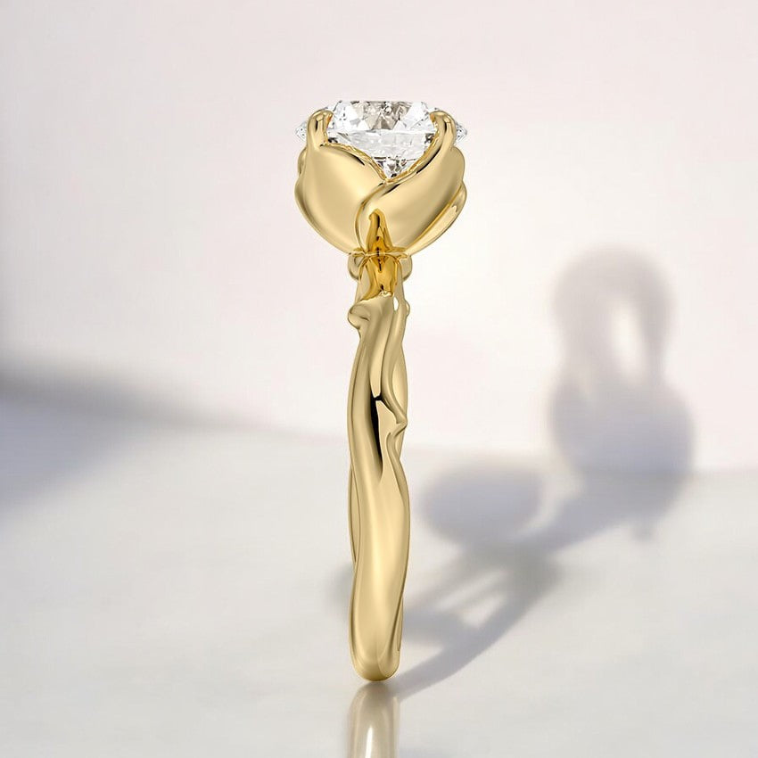 Rose Solitaire Lab Grown Diamond Engagement Ring - A Marriage of Simplicity and Beauty
