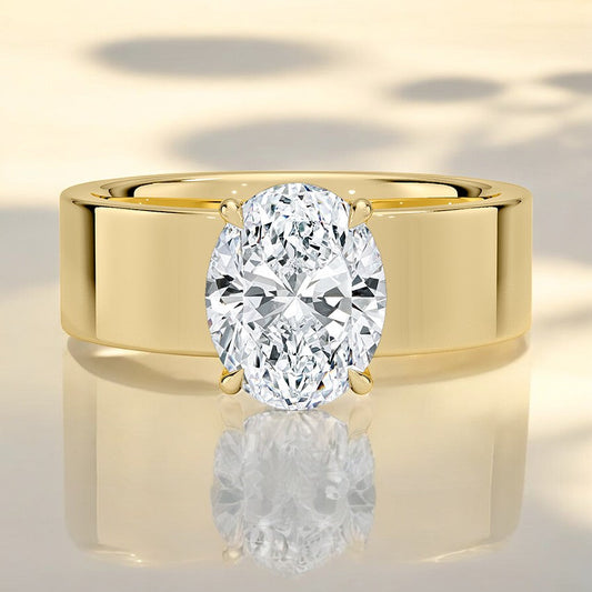 6mm Solitaire Lab Grown Diamond Engagement Ring - Intricately Designed for Modern Brides